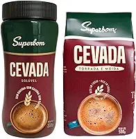Superbom Kit Cevada Solúvel 200g + Cevada Torrada e Moída 500g, Sem Cafeína, Rico em Fibras