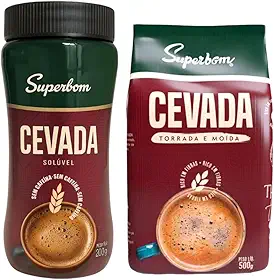 Superbom Kit Cevada Solúvel 200g + Cevada Torrada e Moída 500g, Sem Cafeína, Rico em Fibras