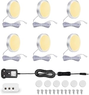 Under Cabinet Lights Kit, Set of 6 LED Puck L...,