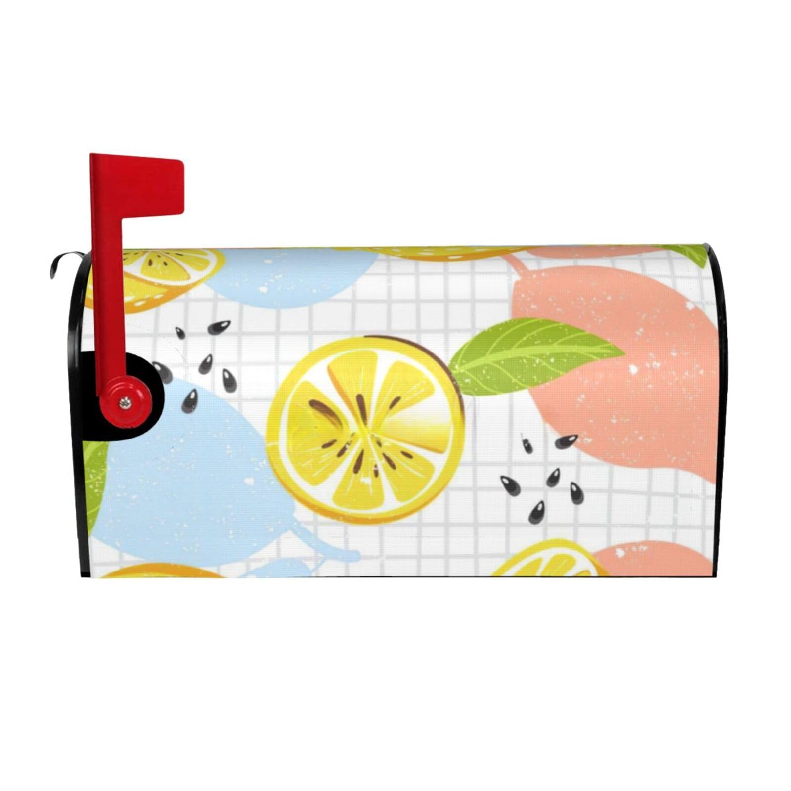 Fruits Lemon Print Mailbox Cover Wraps Post Letter Box Cover Decor For Outside Garden Yard Farmhouse Home