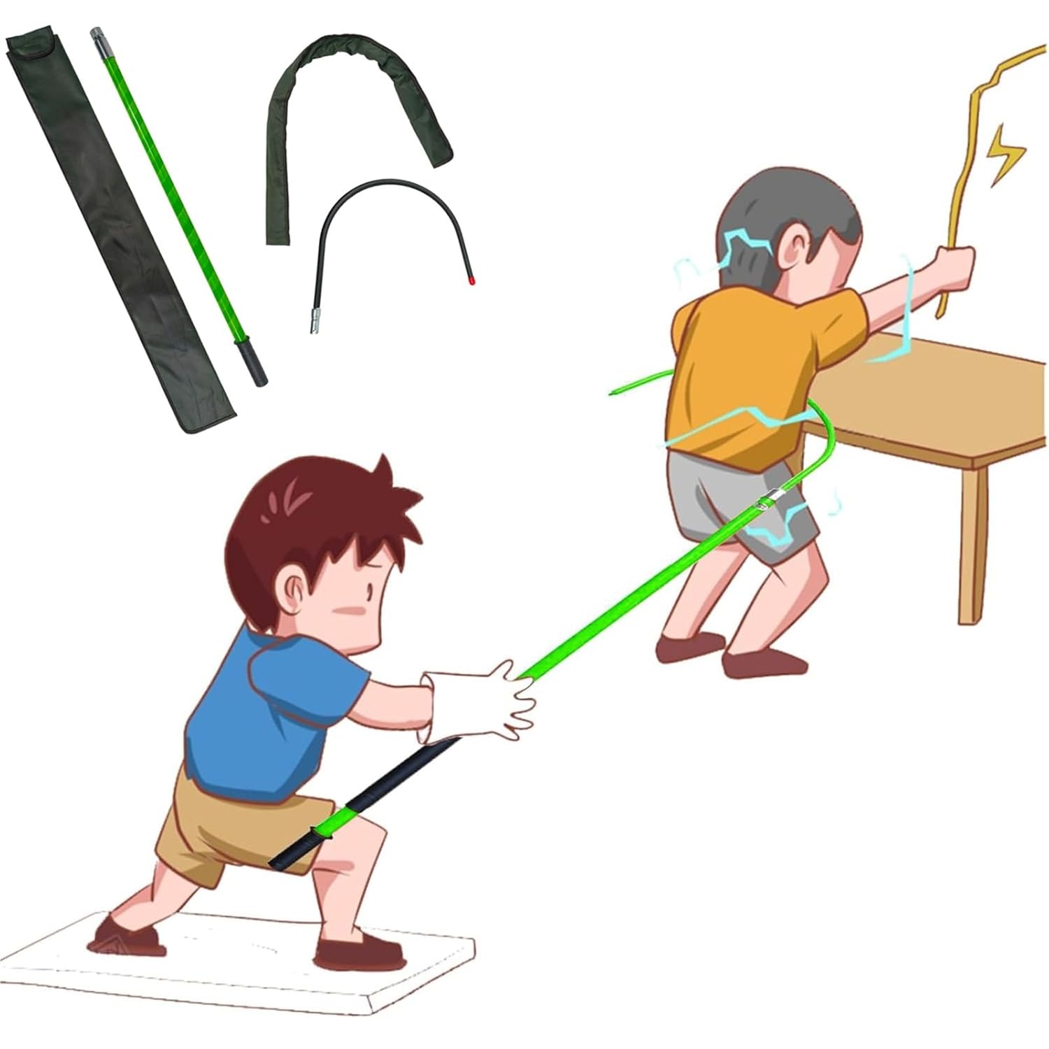 Rescue Hook with Reinforced Fiberglass Handle, Insulated Rescue Hooks, with Storage Bag, for Fire Electrician Anti-electrocution 10 Kv-220 Kv, Electrical Safety(1m/3.2ft)