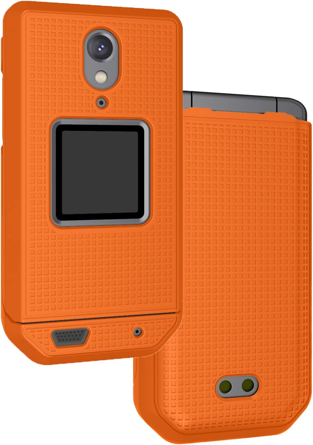 Nakedcellphone Case for CAT S22 Flip Phone, Slim Hard Shell Protector Cover - Bright Orange