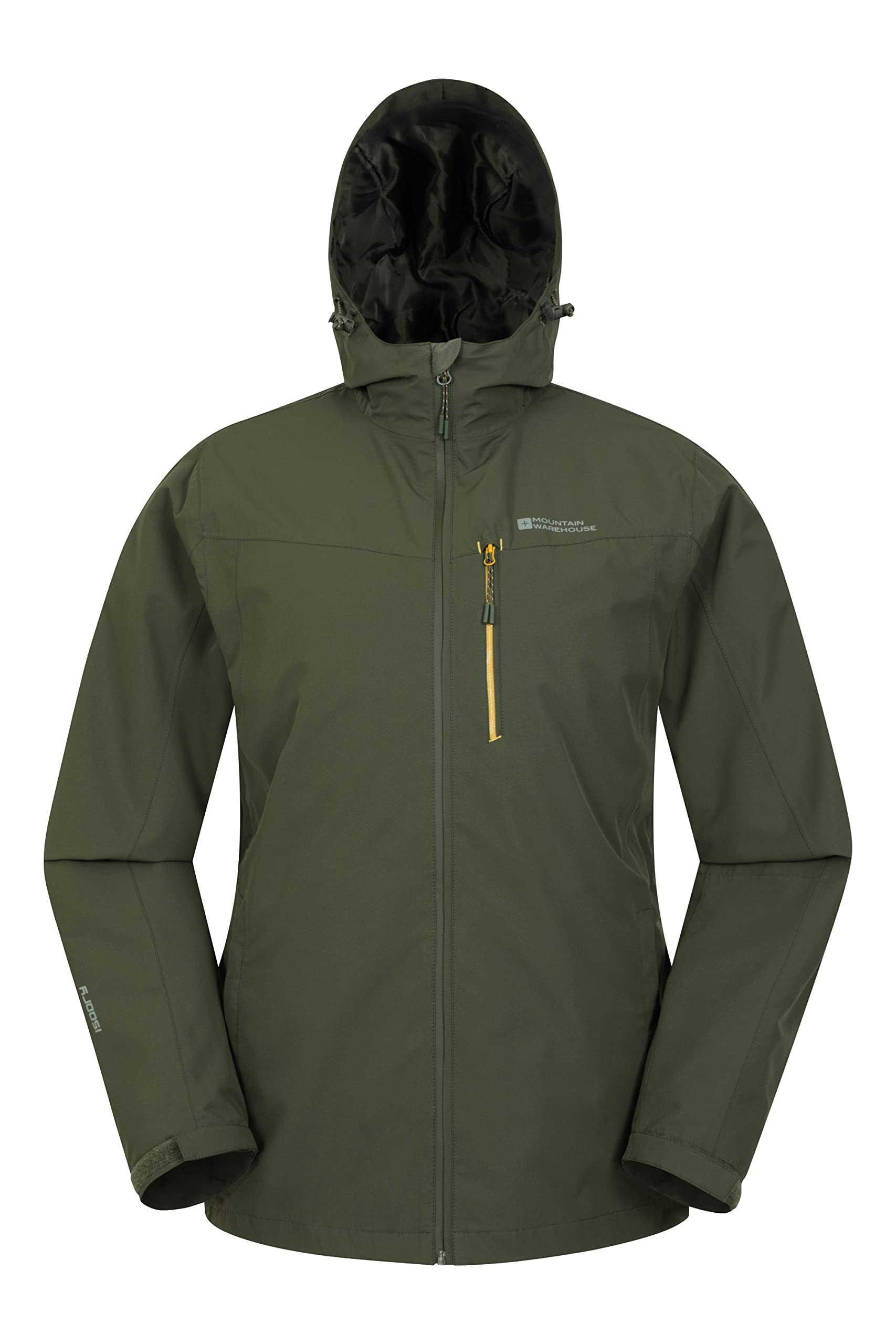 Mountain Warehouse Green Brisk Extreme Mens Waterproof Jacket - Adjustable Cuffs & Hood, Taped Seams Rain Coat, Breathable Jacket - For Autumn Winter, Camping, Travelling & Outdoors 3XL 3Xl Plus