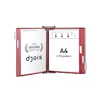 Tarifold 414107 - Tarifold Wandsichttafel für Dokumente aus Metall, Drehzapfensichttafeln, Dokumentenpräsentation, 10 A4-Taschen Rot