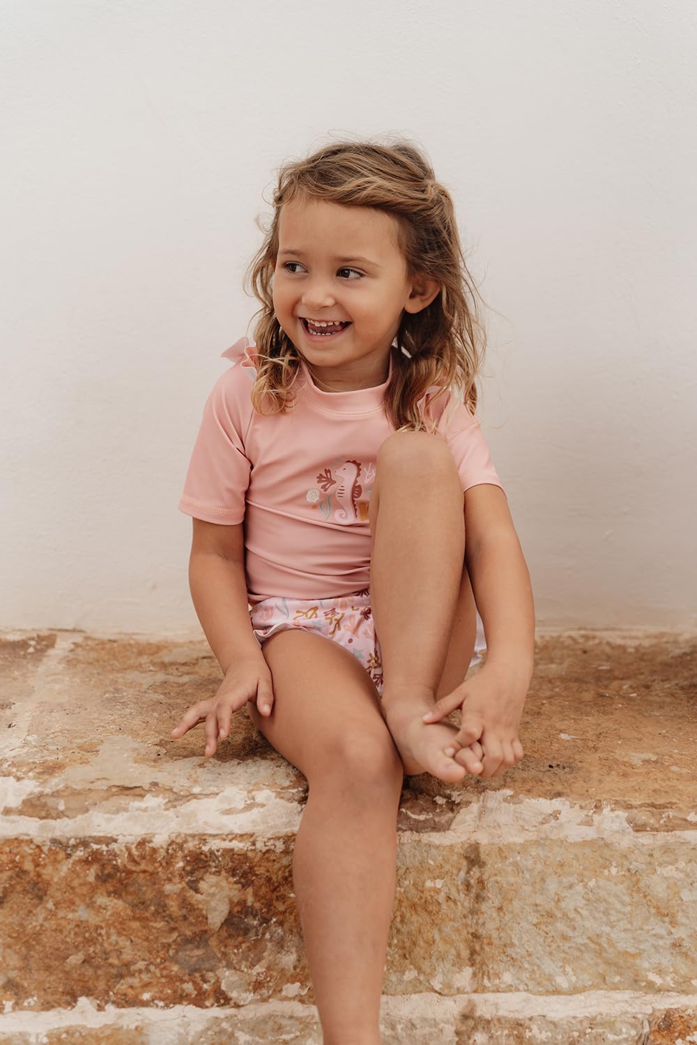 Little Dutch Bikinihose Badehose mit Rüschen für Kinder Mädchen (Gr. 86/92) rosa - Ocean Dreams