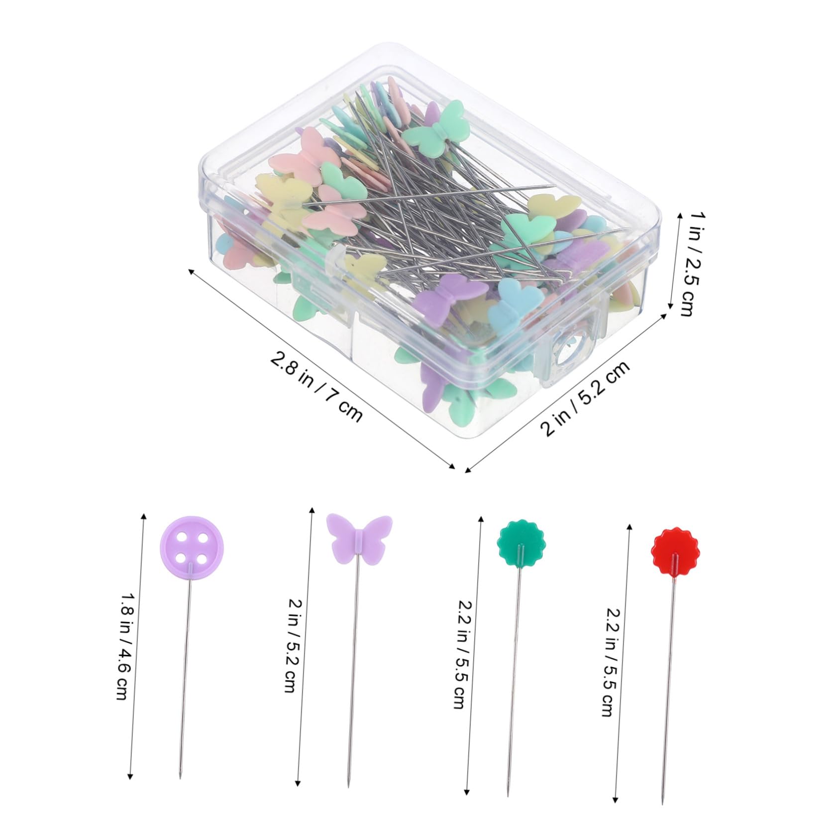 VILLCASE 400Pcs Flat Head Straight Pins Decorative Sewing Pins for Quilting Dressmaking Crafts Easy to Use for Beginners Experienced Sewers