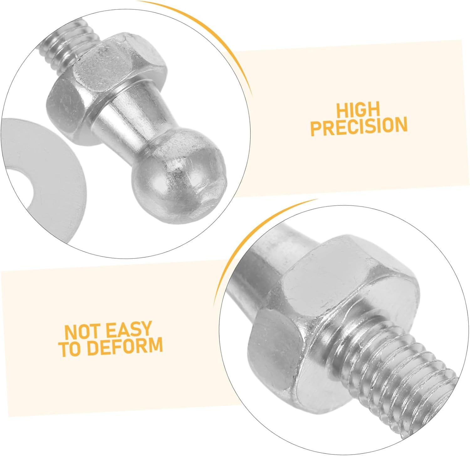 OUNONA 4pcs M6 Ball Replacement Bolts for Gas Spring Support and Cabinet Lifting Brackets, Alloy Material with High Precision and Quick Install for Car Enthusiasts and Repair