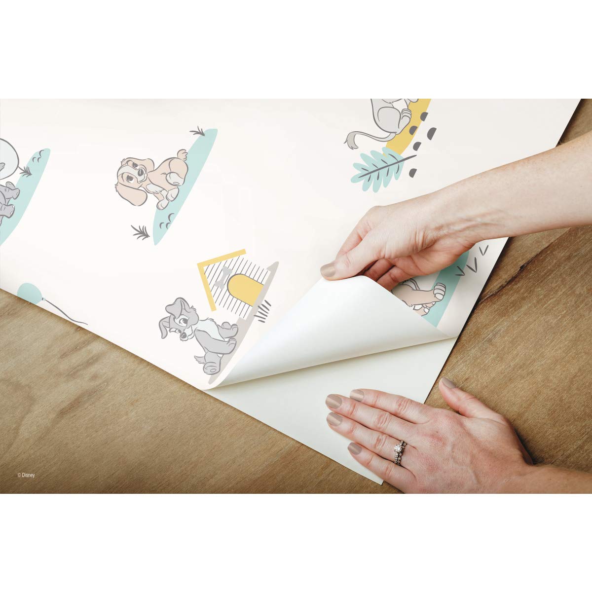 RoomMates Disney Baby Animals Taupe Peel & Stick Wallpaper by 
