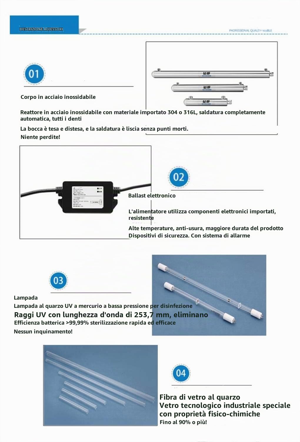 25W Ultra Violetto Acqua Disinfettante Sistema Di Filtrazione UV 6GPM (1.4 T/H) Ultra Violetto Luce Ingresso/Uscita 1/2 "Maschio Per Tutta La Casa Filtro Acqua Purificatore