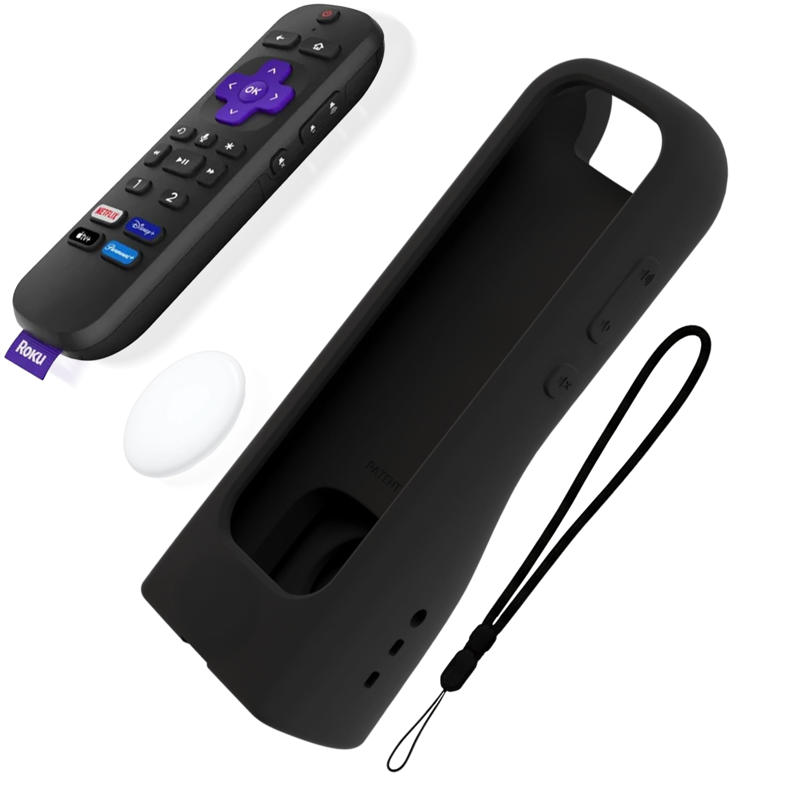 GripStand™ Roku Voice Remote Cover: Stand Up Design, Enhanced Grip, Silicone Case: Fits TV Streaming Stick Plus 2025 4K/HD/HDR, Compatible with AirTag