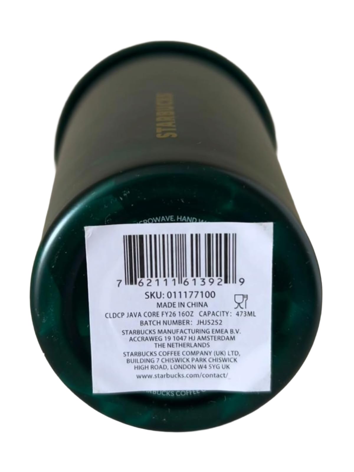 STARBUCKS Java Core - Vaso de viaje reutilizable grande de acero inoxidable de 16 onzas, respetuoso con el medio ambiente
