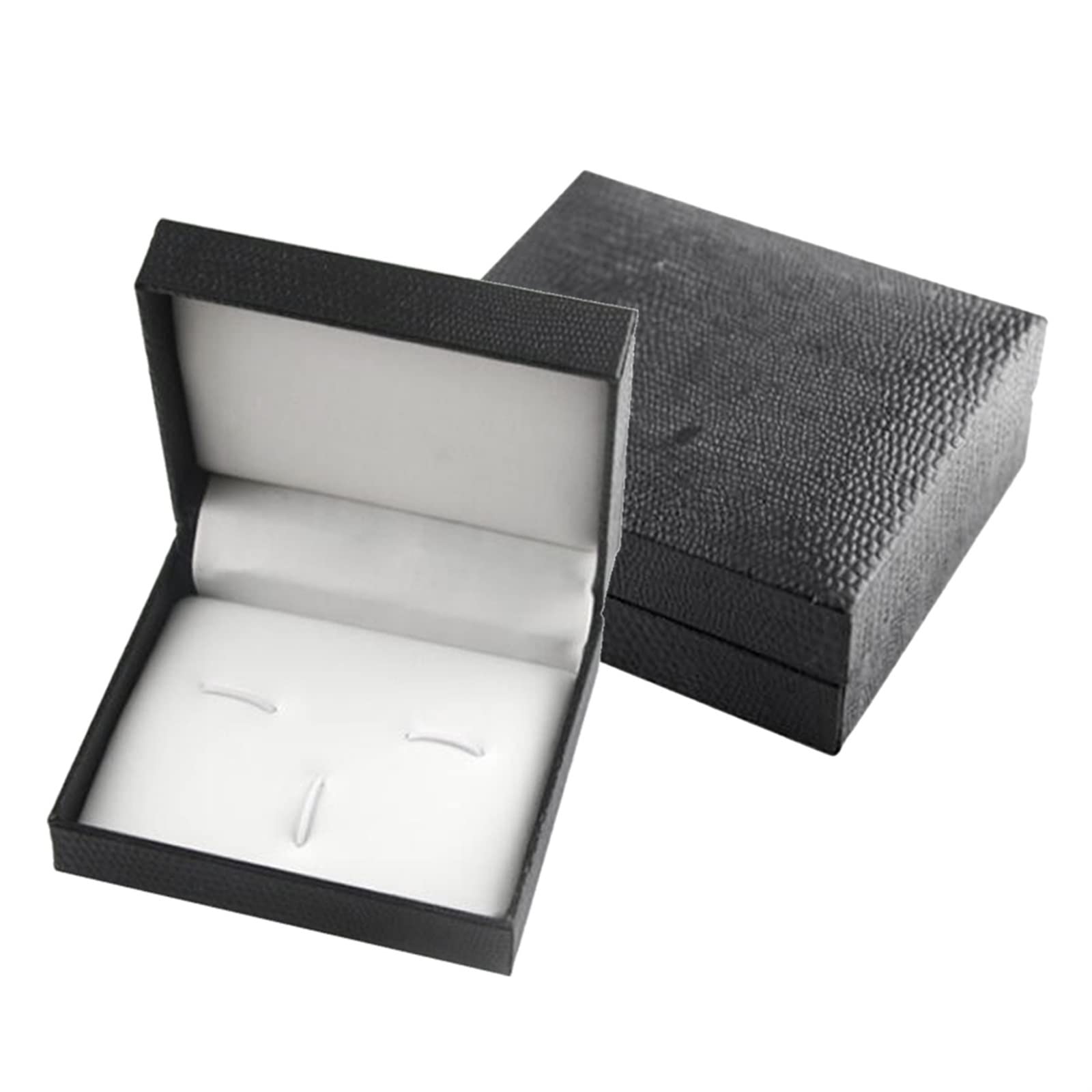 Boîte à Bijoux, boîte à Boutons de Manchette, Pince à Cravate, boîte à Bijoux, Doublure en Simili Cuir Noir