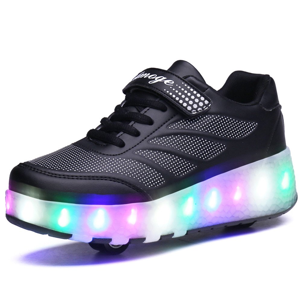 Buy 7 Colors Changing LED Roller Skate Shoes with Double Wheels Inline