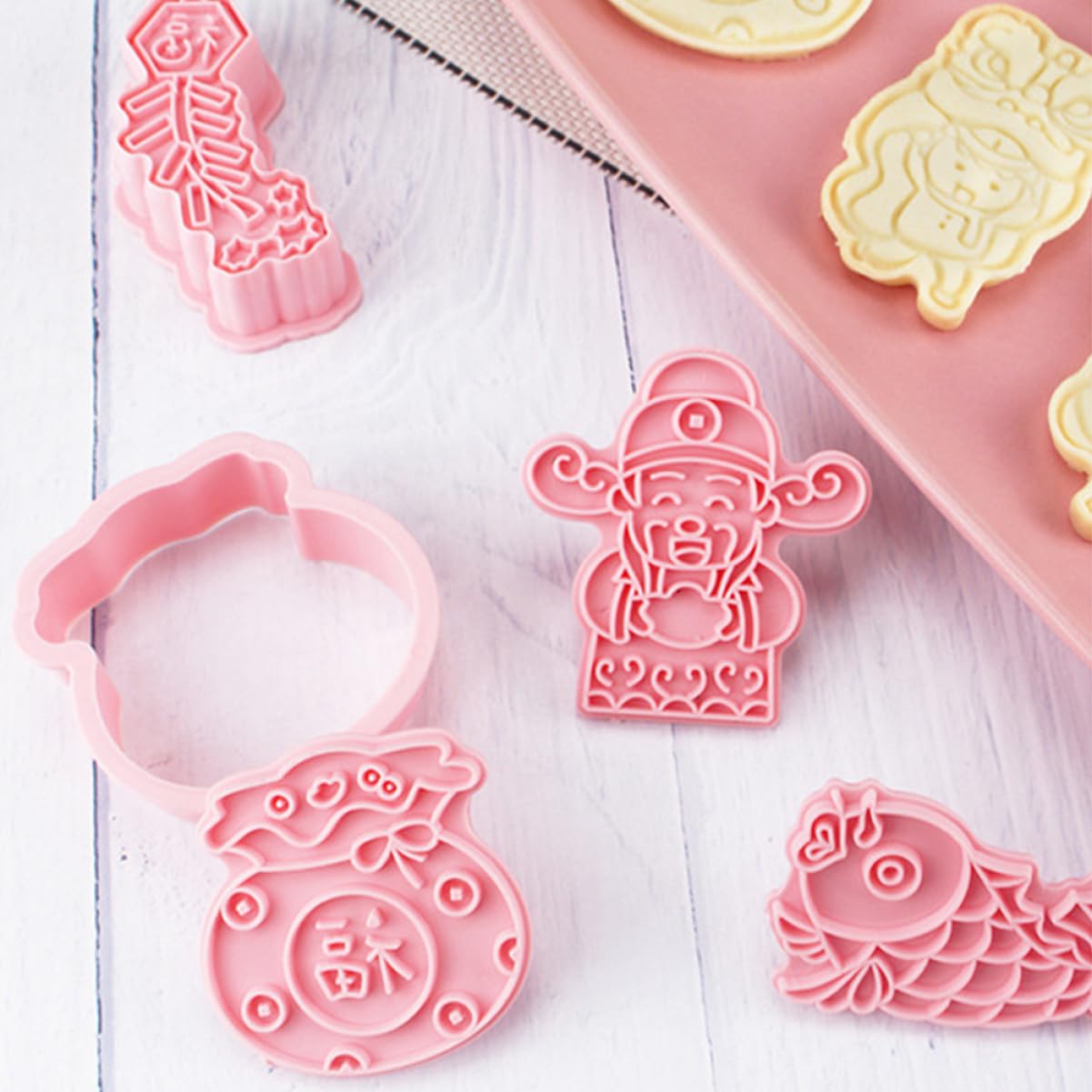 ABOOFAN 4 Juegos Molde De Galletas Formador De Galletas Alimento Cacerola Graduado Galletas De Chocolate Paraca Cortadores De Galletas Lactancia Equipo Horneando Rosa El Plastico 8 Uds * 4