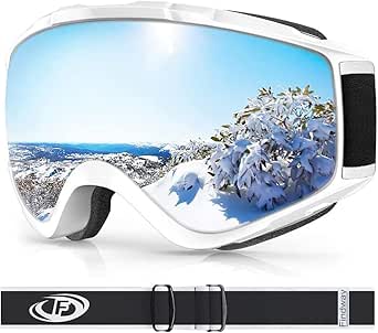 findway Masque de Ski, Lunettes de Ski pour Adulte Homme Femme Jeunesse Junior OTG Masques de Snowboard, Anti buée, 100% Anti-UV pour Sports Hiver