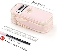 Vista 4 de EASTHILL Estuche para lápices de gran capacidad, bolsa grande para lápices de papelería, bolsa para bolígrafos para niñas adolescentes