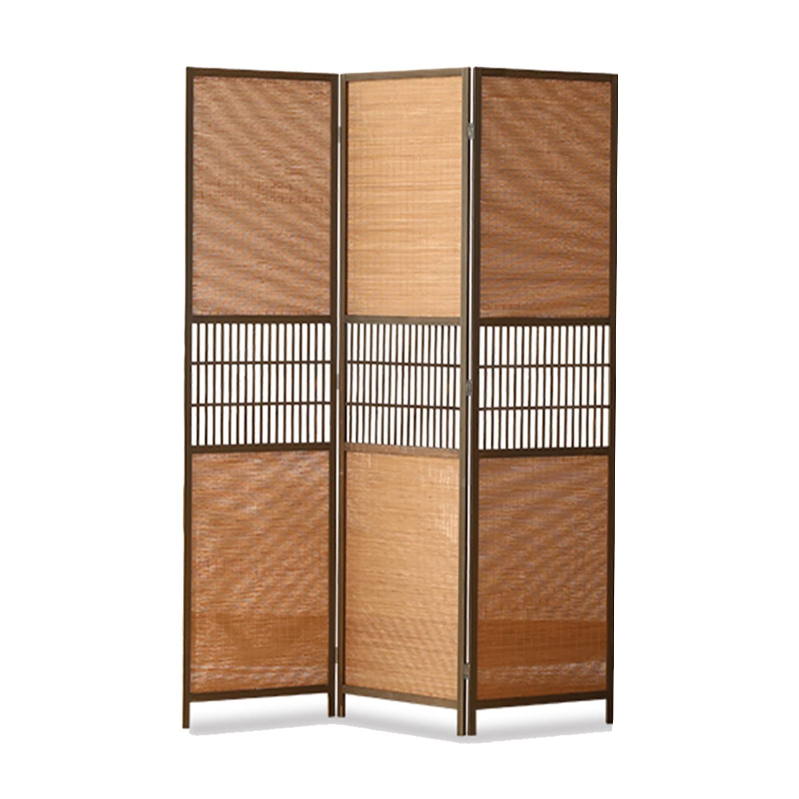Cloison pliante en bambou rustique 3 panneaux séparateur de terrasse H170cm