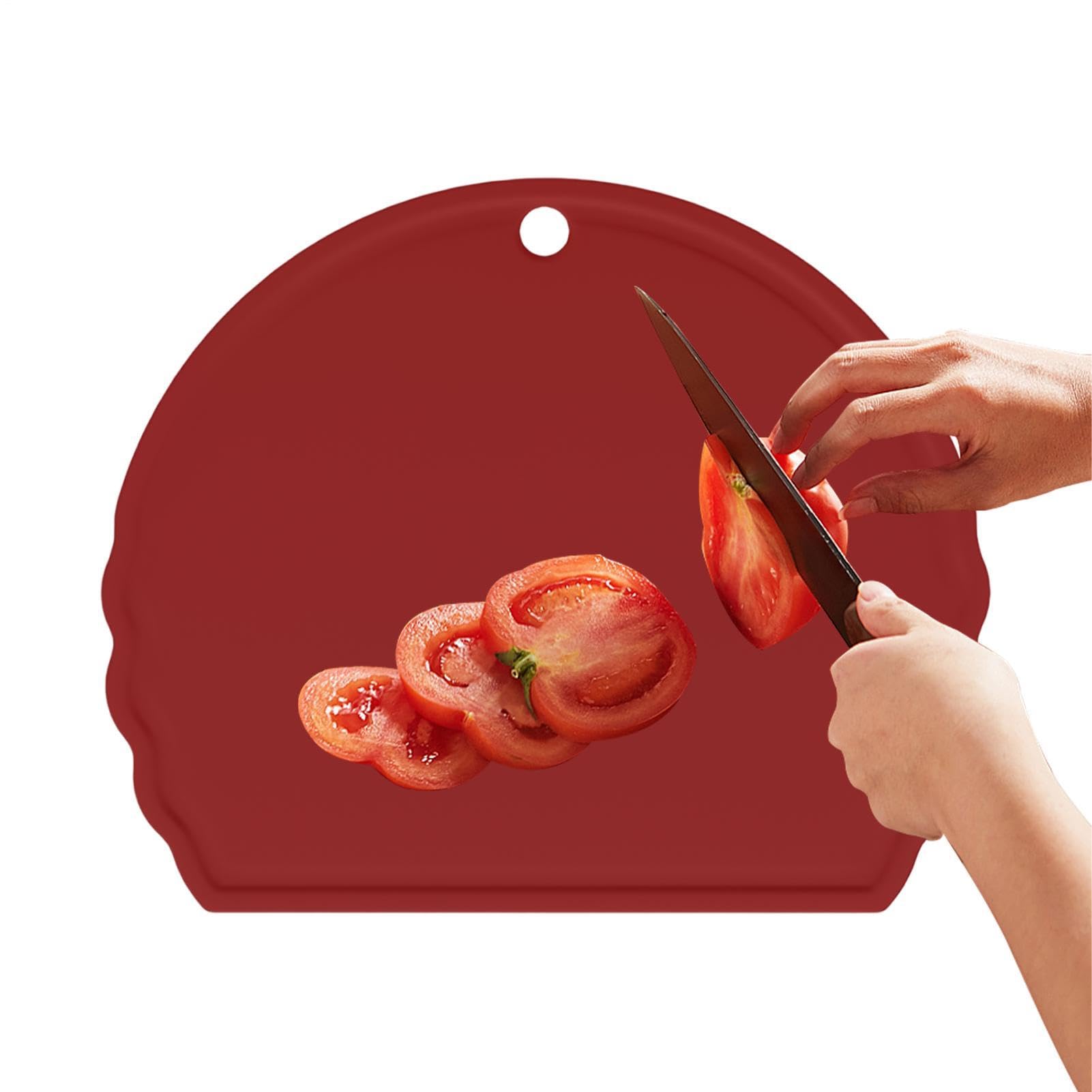Tabla de cortar flexible y delgada para picnic y camping, con base antideslizante