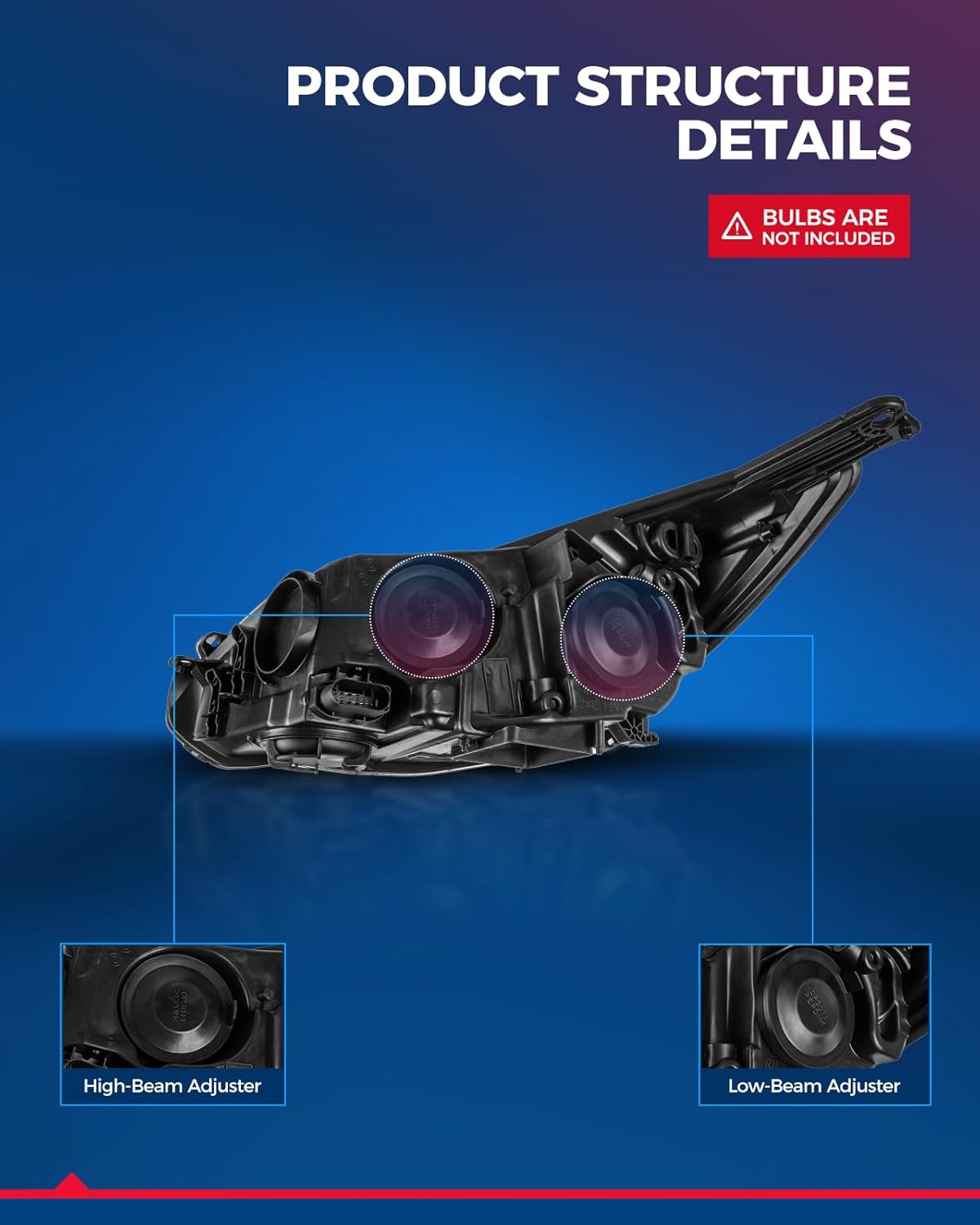 KAX Headlights Assembly, Headlight Assembly Compatible with 2012 2013 2014 FORD FOCUS Only Fits Models with Halogen Headlights (Driver and Passenger Side)