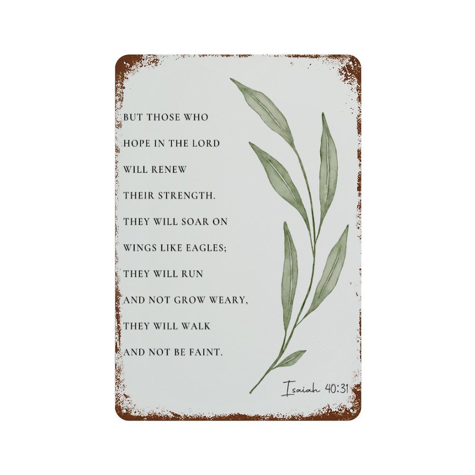xiaoxiaoshen Botanical Scripture Isaiah 40 31 (1) Wall Decor Art Metal Tin Poster Modern Home Decor Art Home Bar Shop Decorations Vintage Sign 30x20cm