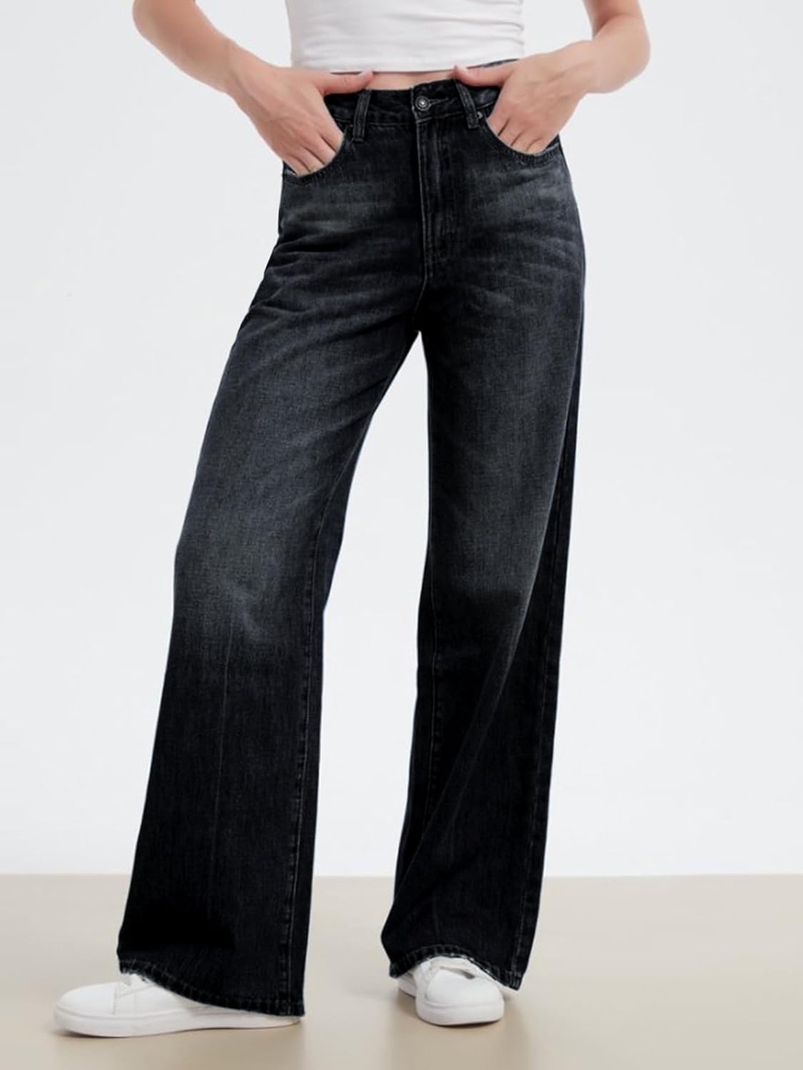 Women’s High Waisted Wide Leg Jeans Stretchy Straight Leg Denim Pants Trendy Baggy Jeans for Women - Image 6