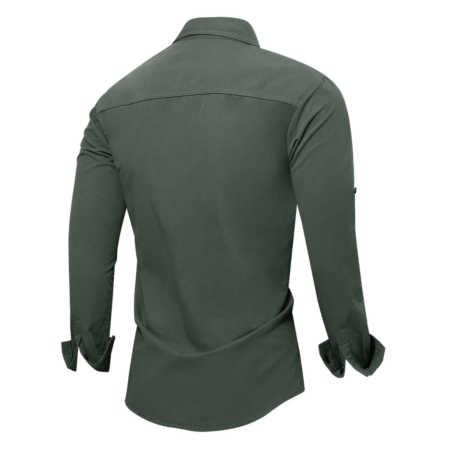 Camisa de protección solar UPF 50+ para hombre, manga larga con botones, múltiples bolsillos, ideal para pesca, senderismo y viajes, protección contra los rayos UV