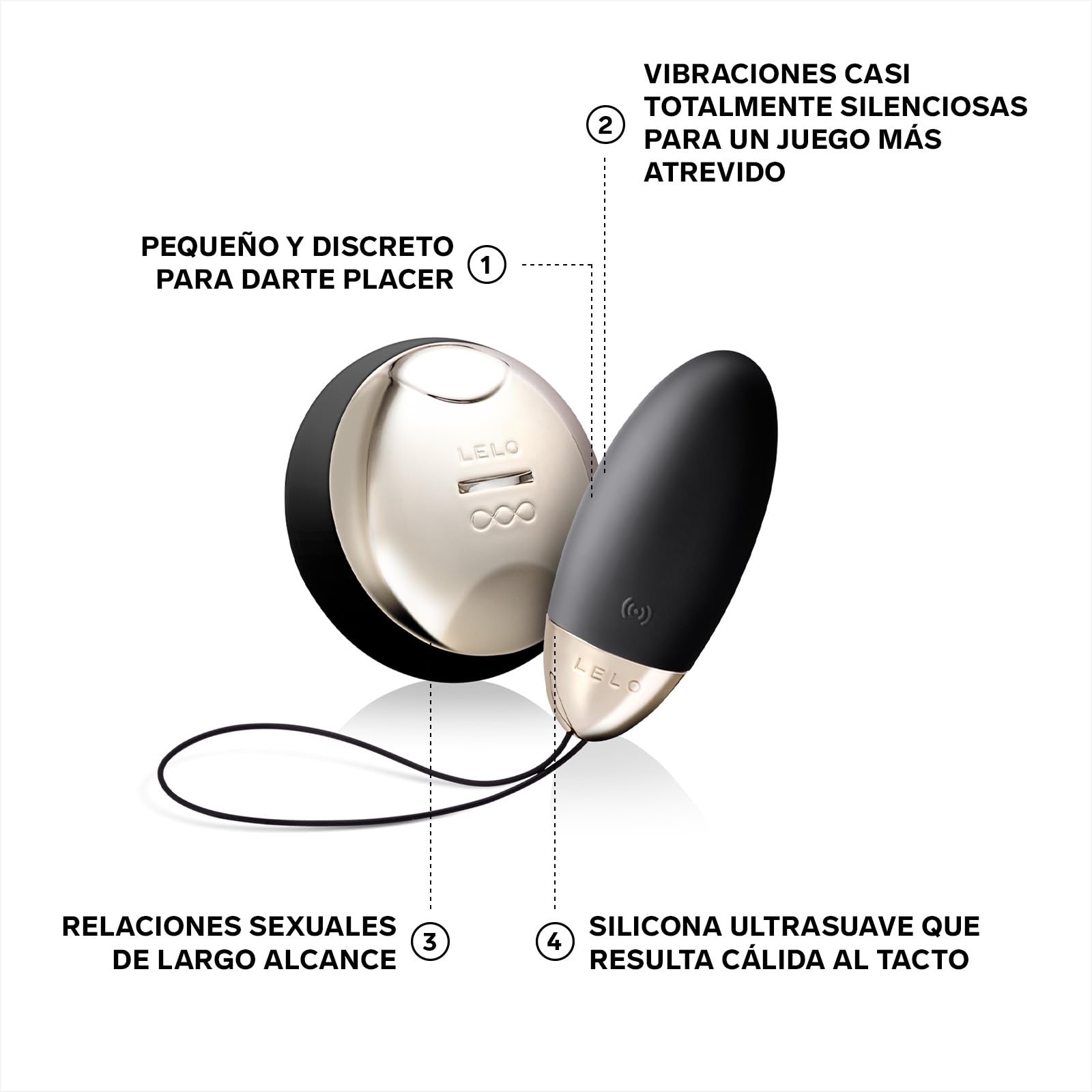 LELO LYLA 2 Black Masajeador Bala para Mujeres, Masajeador de Silicona con Tecnología SenseMotion y Control Remoto