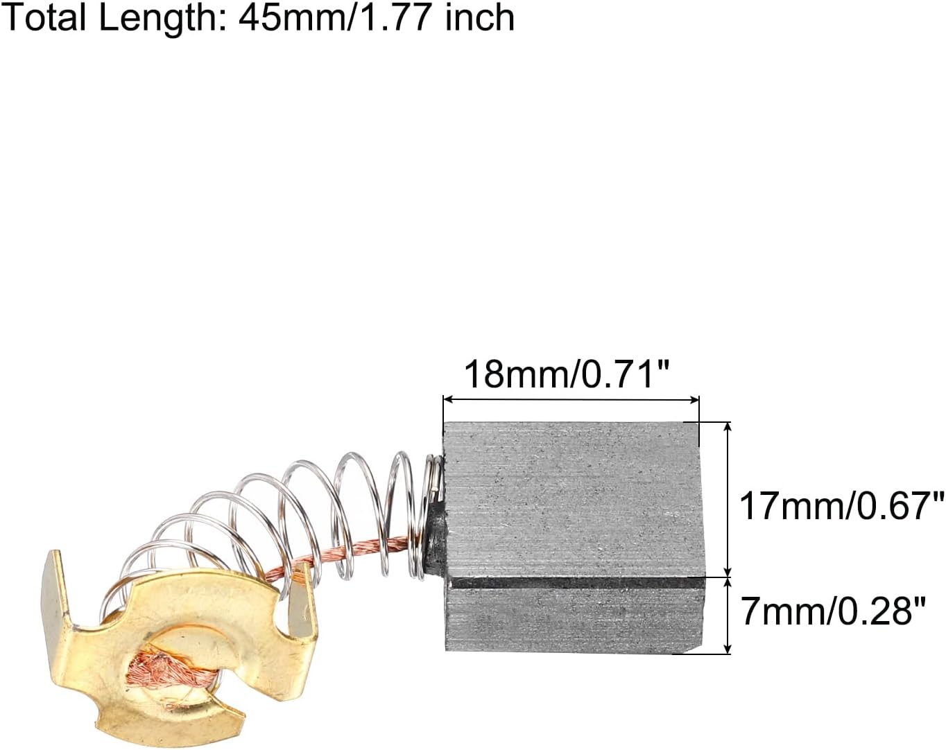 PATIKIL Carbon Brushes 0.71x0.67x0.28 Inch for Electric Motors Power Tool Angle Grinder Table Saw Spare Part Repair, 8 Pack