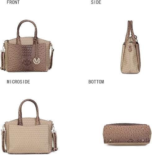 Miniatura 5 de MKF Collection Tote Bag for Women, Vegan Leather Pocketbook Top-Handle Crossover Purse Handbag