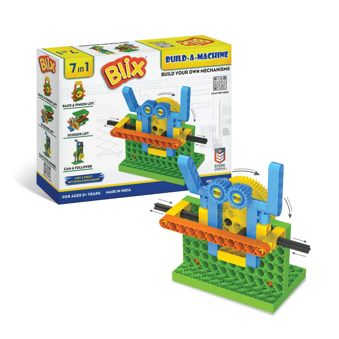 Blix Build-A-Machine STEM Kit for Kids 5+ Years, Educational Toy to Learn Mechanical Movements-image-20
