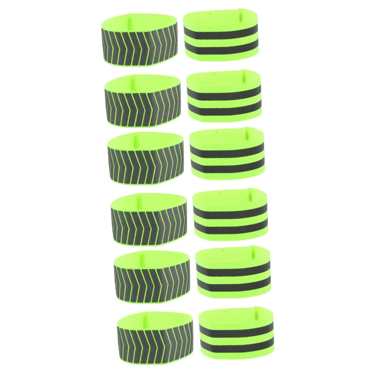 ibasenice Bandes Réfléchissantes De Sport Brassards Élastiques De Sécurité pour Jogging Et Cyclisme Visibilité avec Stries Fléchées