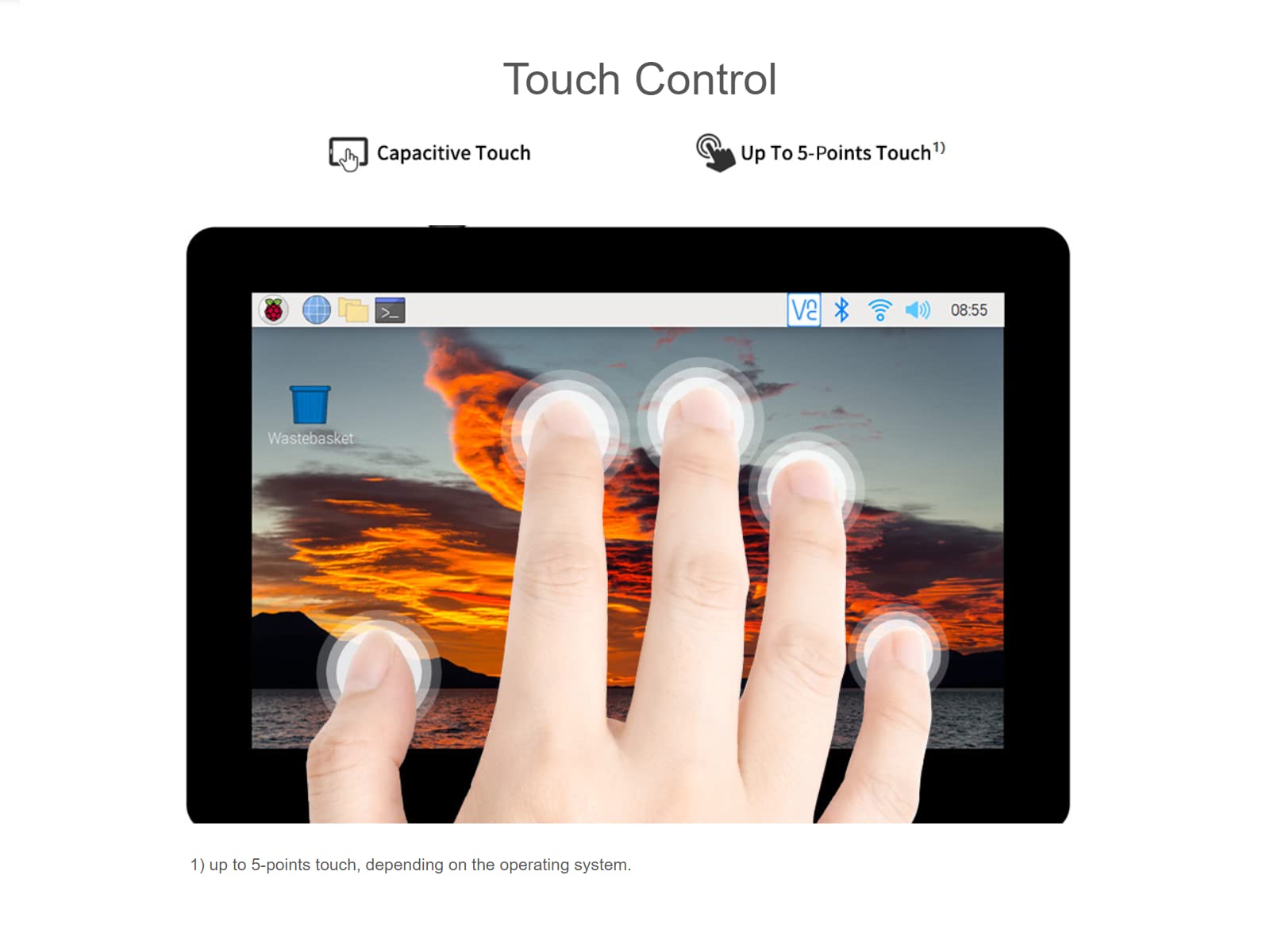 Display Touch 5" Per Raspberry Pi - IPS 800x480, Capacitivo, DSI, Per Pi 4B/3B+ - Foto 5