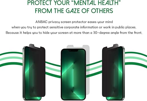 Miniatura 2 de ANBAC Compatible con Apple iPhone 14Plus13Promax Protector de pantalla de bloqueo de luz azul vidrio templado de 67 pulgadas con kit de herramientas