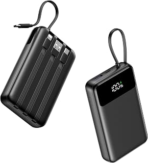 A ADDTOP 20000mAh Ultra Klein Power Bank mit 4 Kabel, 22,5W Schnellladen