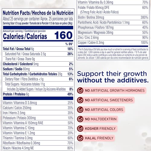 Enfagrow Premium Toddler Nutritional Drink, Natural Vanilla Flavor, Omega-3 DHA for Brain Support, Prebiotics & Vitamins for Immune Health, Non-GMO, Powder Can, 32 Oz (Pack of 1) - Thumbnail 3