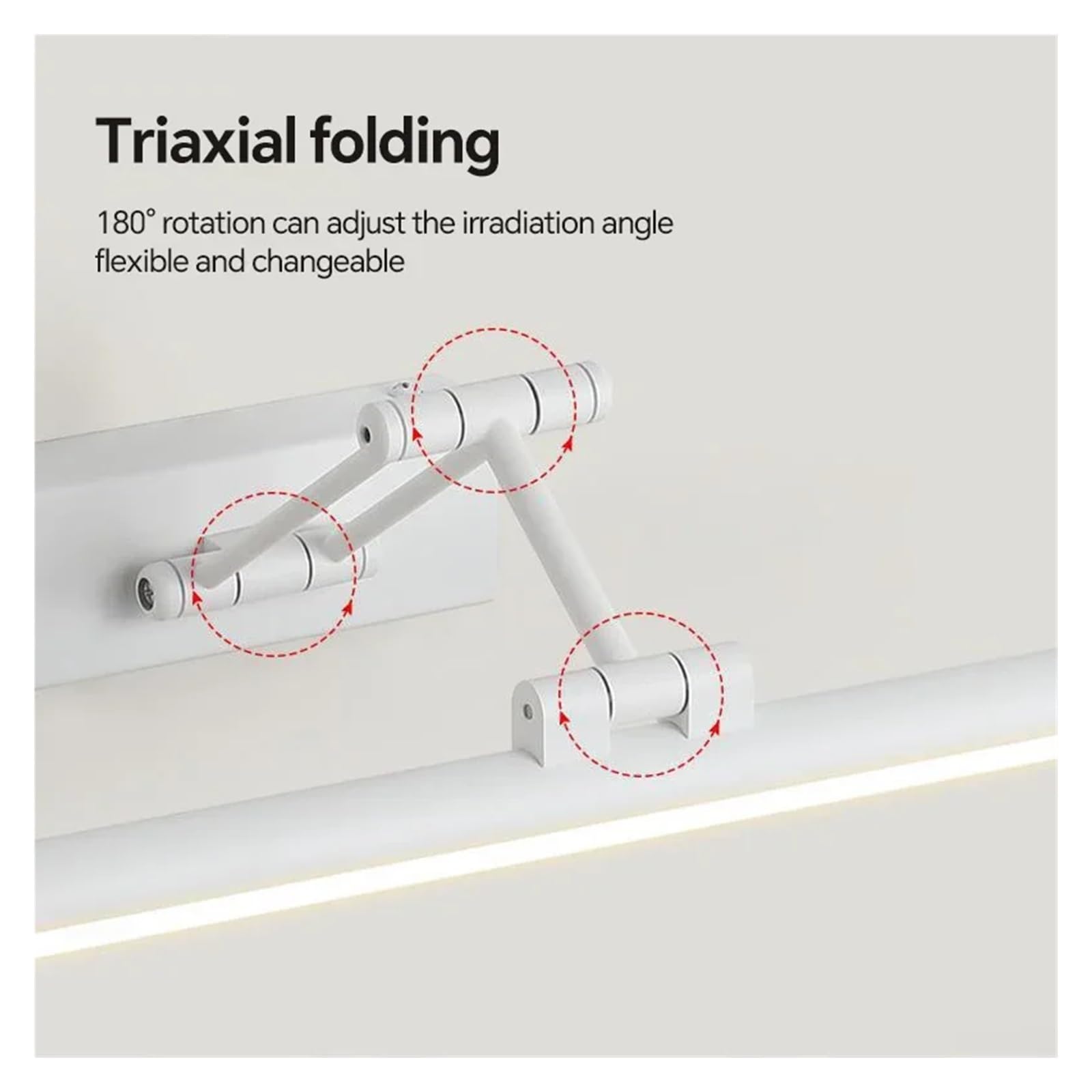 LED Wandleuchte Badezimmerspiegellampe Versenkbare Schwarzweiß-Make-up-Spiegelleuchte Leuchte über der Wandwandleuchte Vollständige Abdeckung(Warm,White40cm)