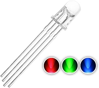 Chanzon 100pcs 5mm RGB Multicolor LED Diode Lights Common Cathode (Round Color Transparent Transparent) 4 Pin Light Bulb L…