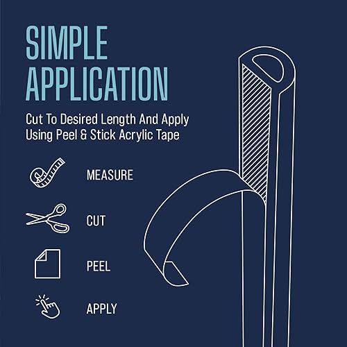 Miniatura 4 de FlexSeals ES3533BHA.50 - Sello de goma en forma de D de 25 pies de longitud - 0.61 pulgadas de ancho, 0.36 pulgadas de altura - Cinta de espuma