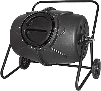Electric Compost Bin Compost Tumbler Bin with Wheels and Handle, Mobile Heavy Duty Rotating Outdoor Organic Compost Bin Tumbling Mixer Composter for Kitchen Waste & Garden Clippings, Large 190L/50 Gal