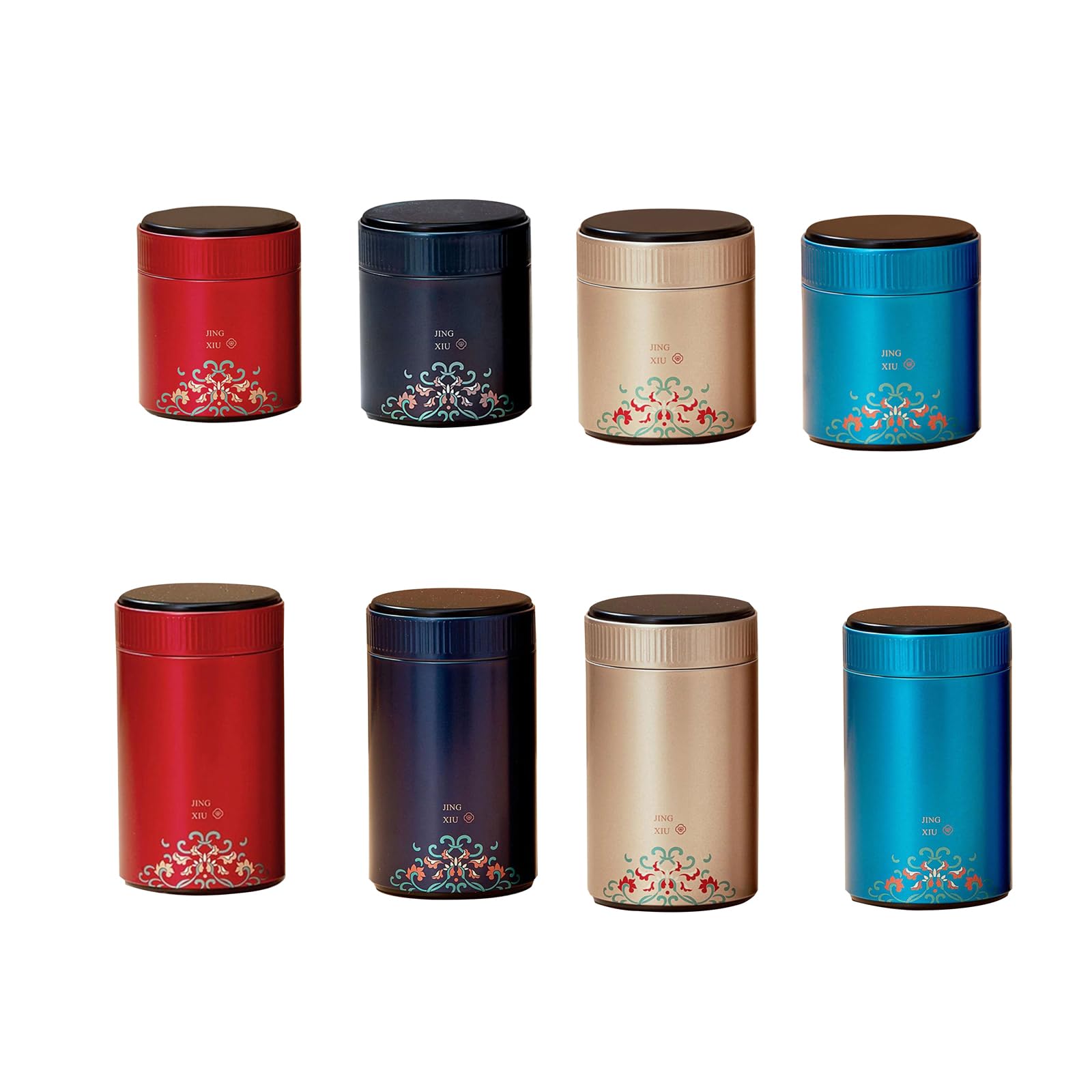 Boîte De Rangement à Thé Ronde En Étain - Style Chinois - Hermétique - Pour Thé, Café, Collations