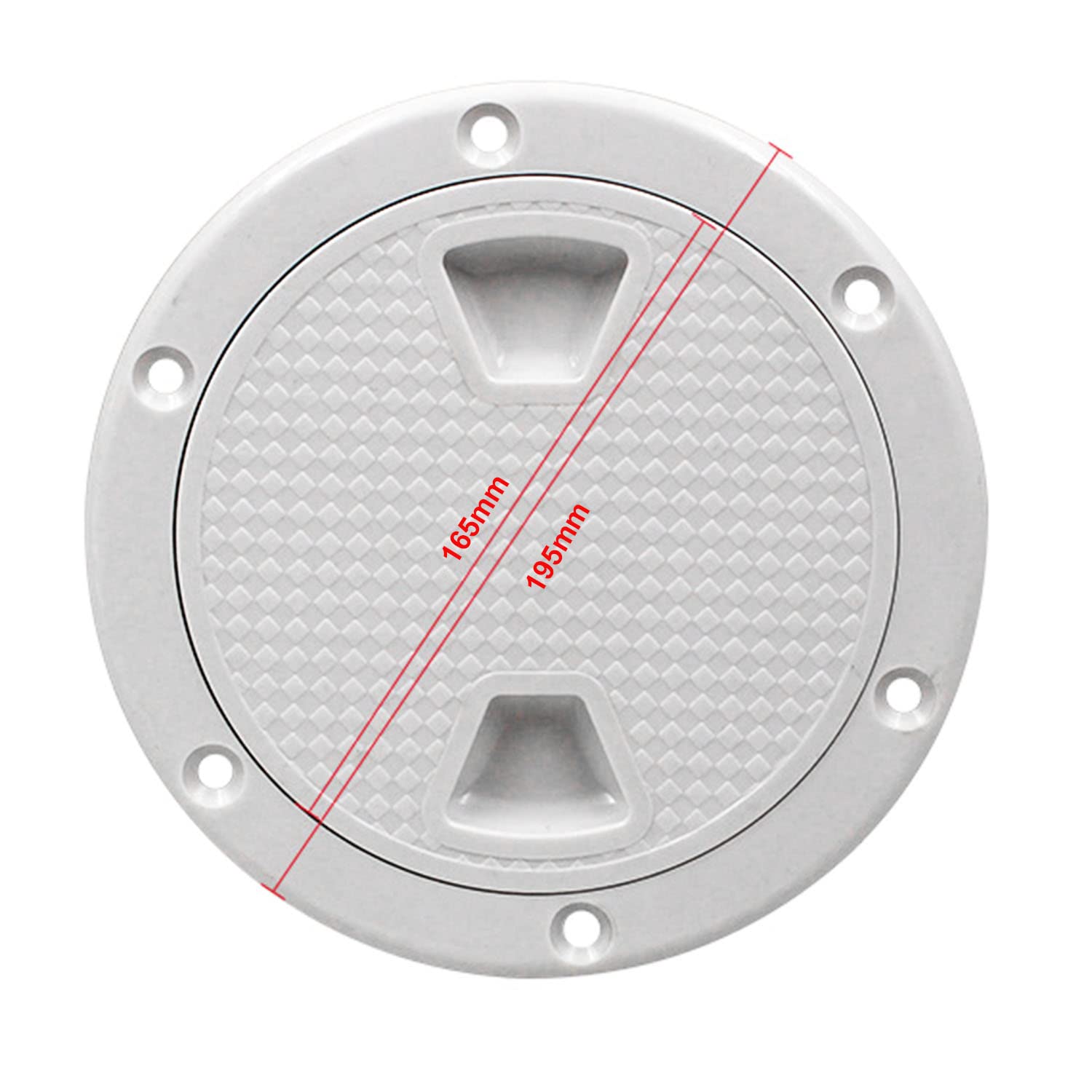 Heyous Portello Di Ispezione Circolare Per Yacht – 15,2 Cm (6 Pollici) In ABS Bianco Con Copertura Antiscivolo E O-Ring Impermeabile – Per Uso Marino