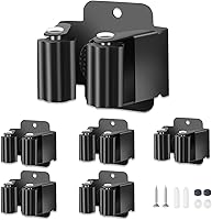 baecel 5-Pack Heavy Duty Stainless Steel Broom & Mop Holder Wall Mount - Rustproof Roller Grip Organizer for Kitchen, Garage, Laundry Tools Up to 30lbs