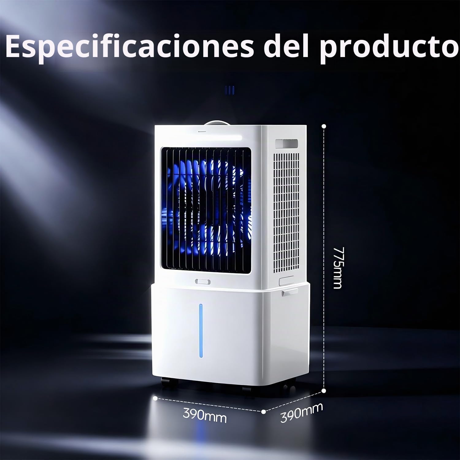 Aire Acondicionado Portátil 25L Enfriador De Aire Silencioso | Temporizador 12H,3 Velocidades,Depósito Extraíble,Control Remoto,Aire Acondicionado Portátil Sin Tubo Exterior
