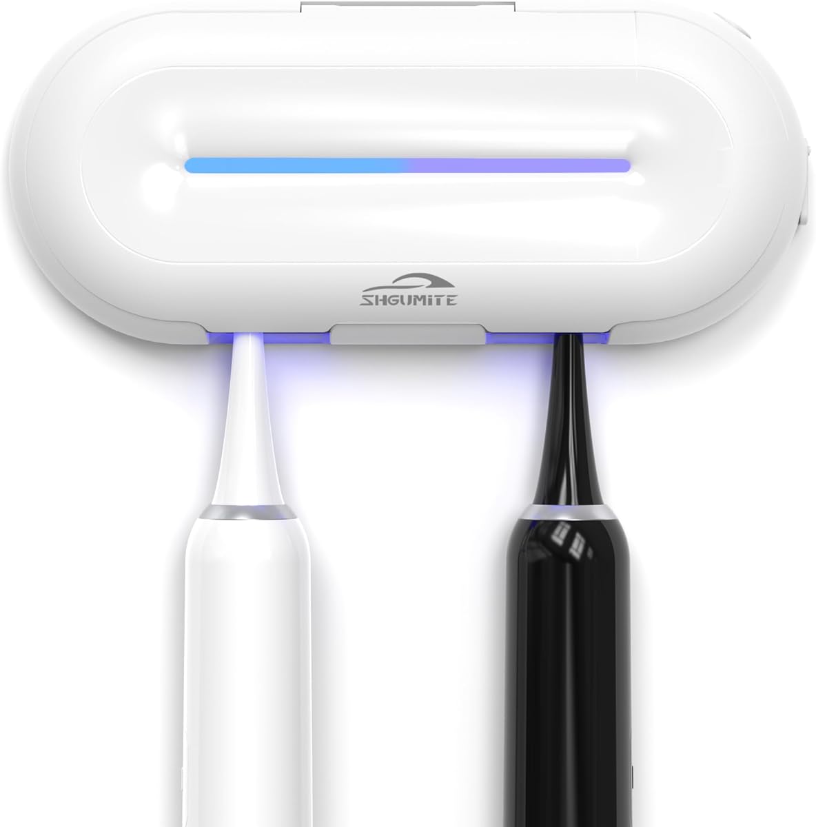 Toothbrush Holder Sanitizer - Toothbrush Dryer and Cleaner, Wall Mounted Holder with 10000mAh Rechargeable Battery, Triple-Light Cleaning + Rapid Drying System for Bathroom
