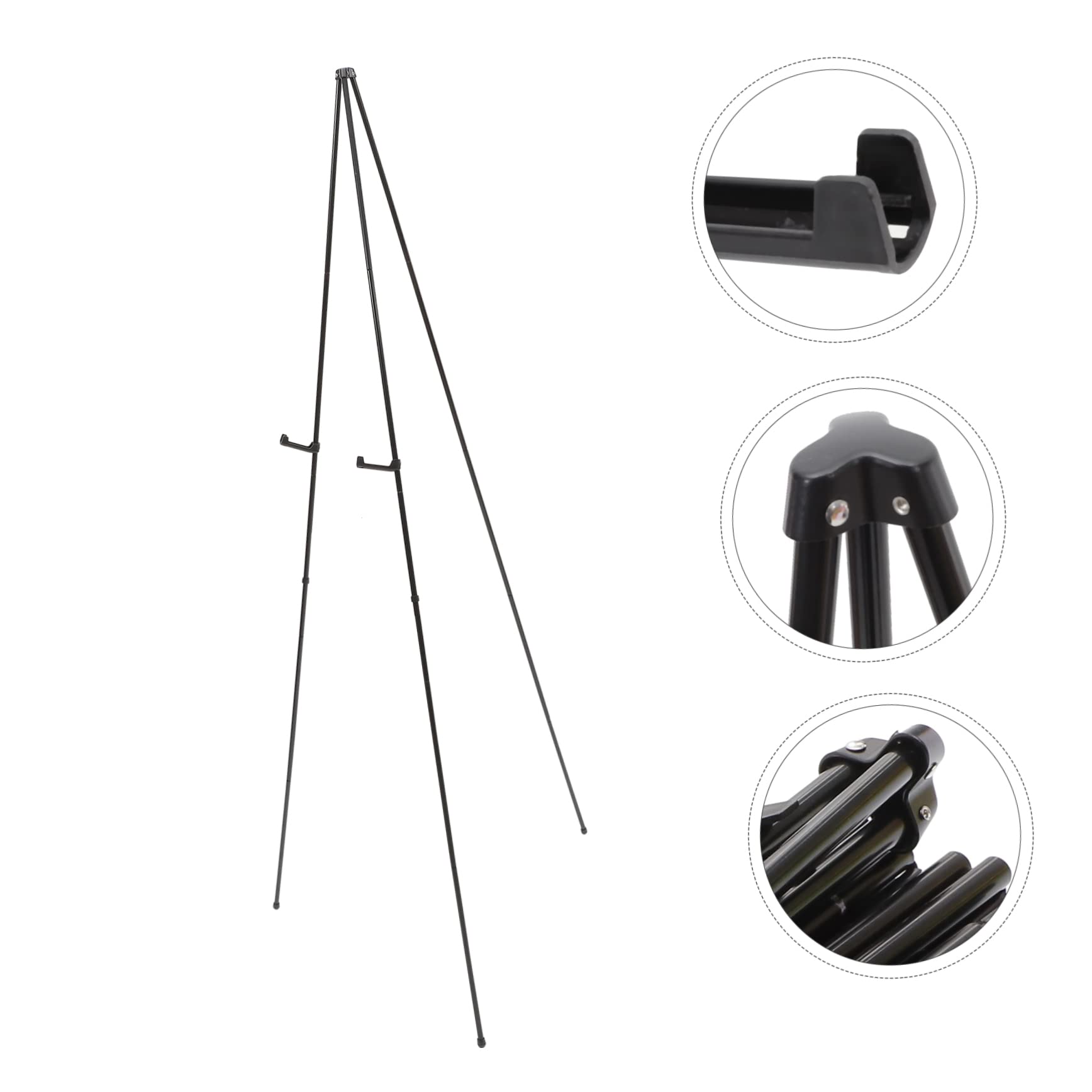 Caballete de Pintura Plegable de Aleación Negro Trípode Ajustable | Diseño, Uso en Presentaciones de Oficina y Pintura al Aire Libre, Estructura Multiusos y Plegable
