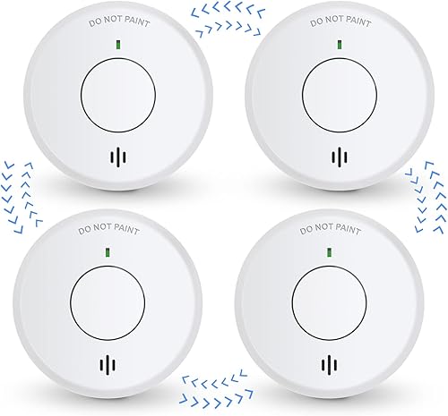 Alarma de humo inalámbrica interconectable con batería de litio integrada y red profesional antiinsectos, seguridad contra incendios de 10 años con