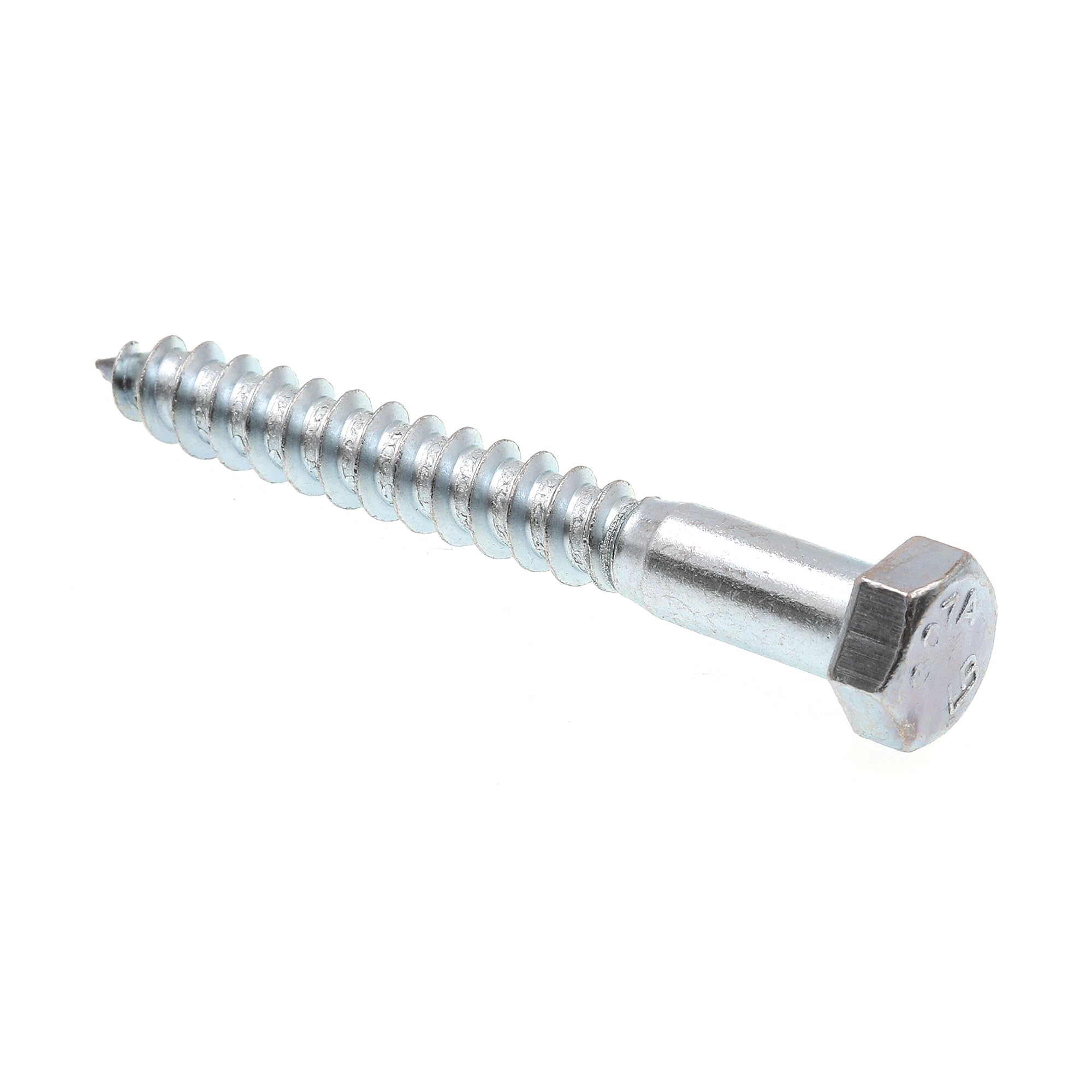 Lag Screws - 3/8in x 3in Zinc Plated Steel (50 Pack) -1