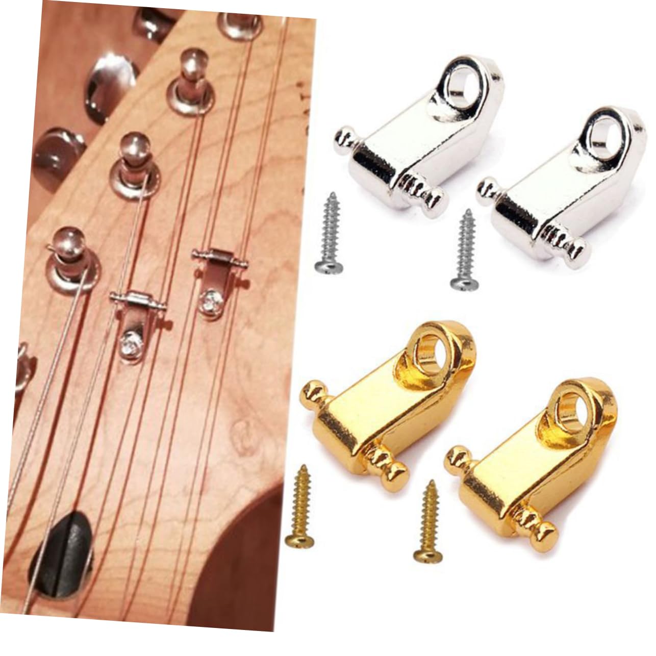 Levemolo Electric Guitar String Retainer Metal Roller String Tree Buckle and Screws