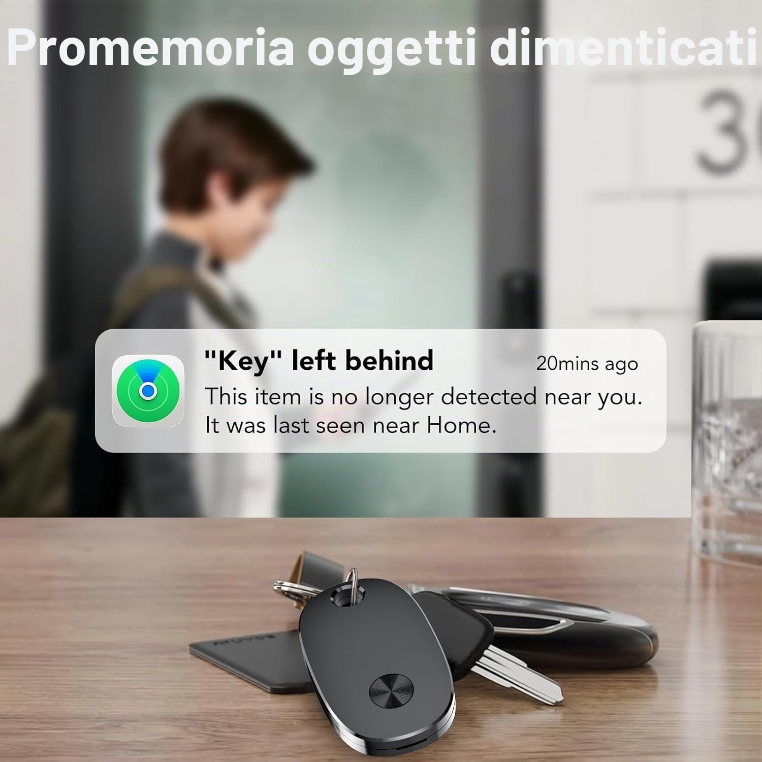 Air Tracker 2 Pezzi, Air Tracker Funziona con Apple Dov'è App (solo iOS), Batteria Sostituibile Bluetooth Trova Oggetti, 2 anni Utilizzabile Localizzatore Chiavi per Chiavi/Bagagli/Valigie/Portafogli