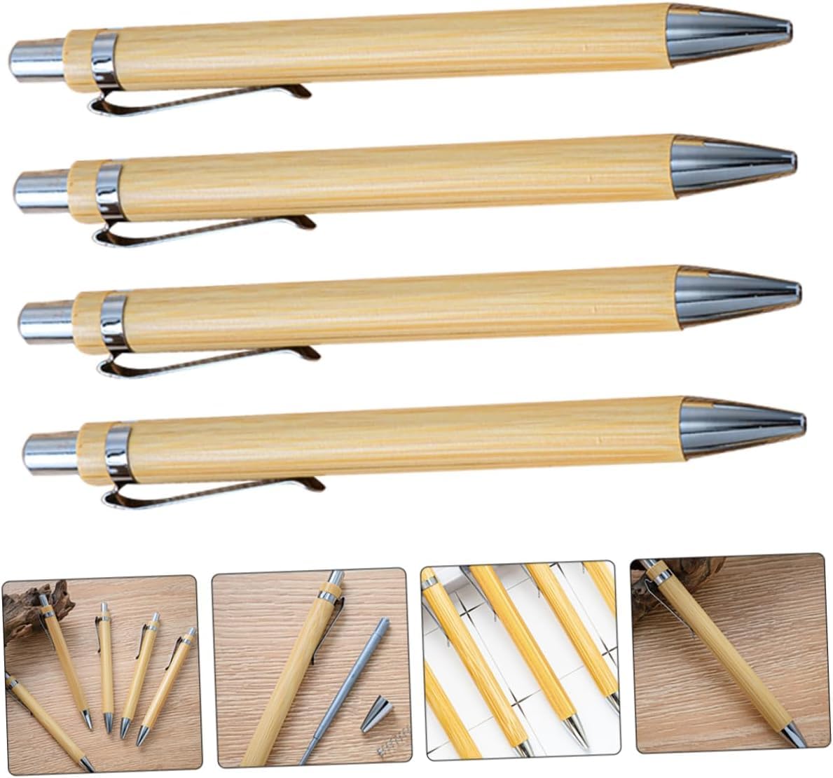 Penna a sfera, penna a inchiostro neutro Confezione da 12 penne a sfera in bambù, penne a sfera con inchiostro gel for studenti, casa e ufficio
